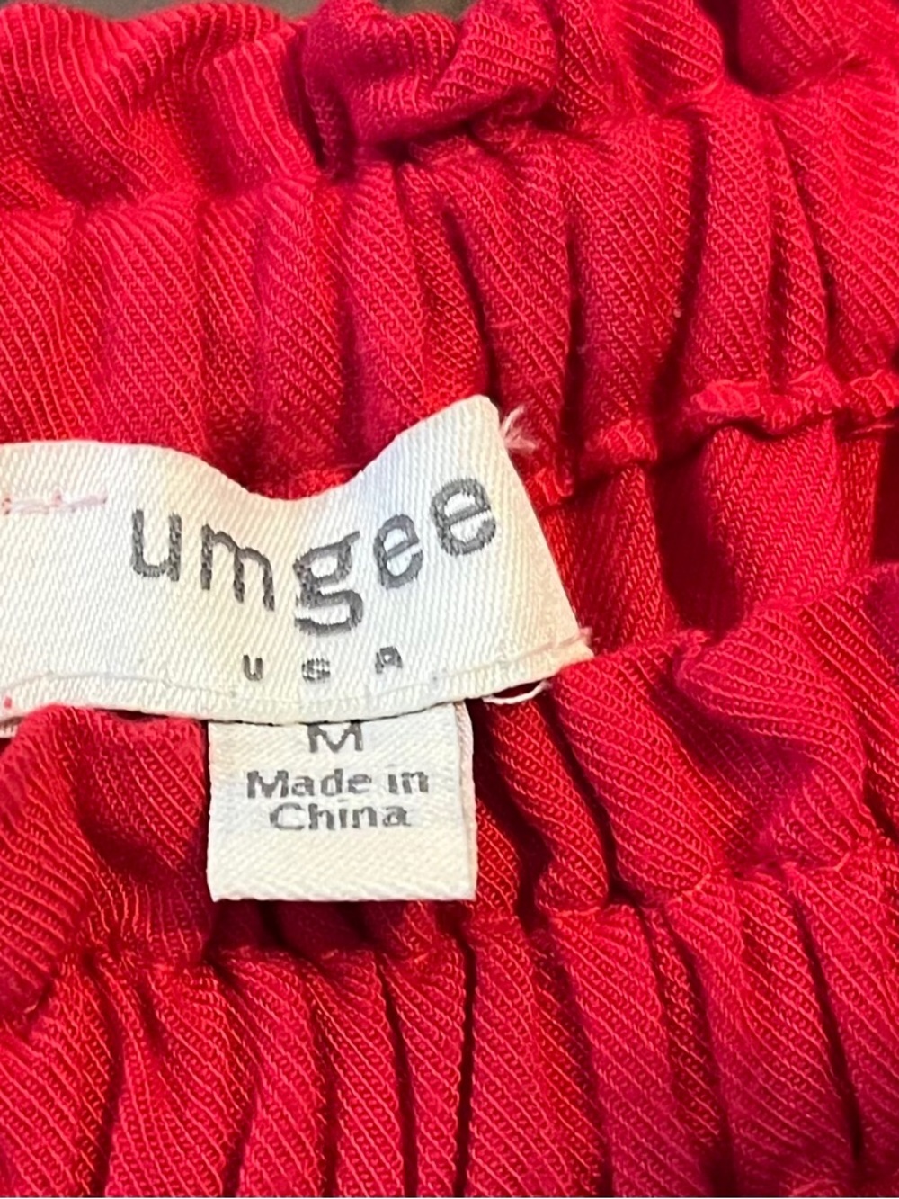 Umgee Red Embroidered Boho Peasant Top Floral Sleeve Off Shoulder Blouse M - Picture 4 of 6
